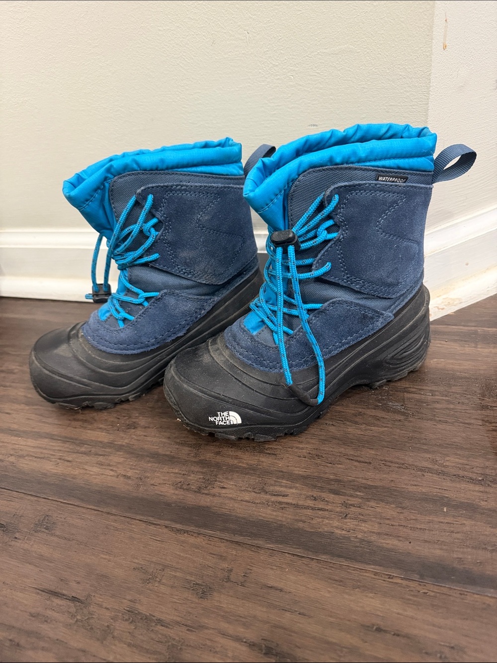 The North Face Youth Alpenglow V Waterproof Snow Winter Boots Blue